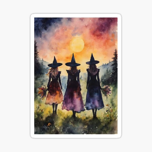 Item preview, The Three Sisters - Witch Friends Watch the Sunrise on The Summer Solstice designed and sold by Lyra The Lavender Witch.