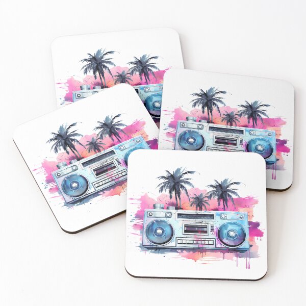 Item preview, Vaporwave Retro Boombox Palm Tree designed and sold by VIBEARTZDESIGN.