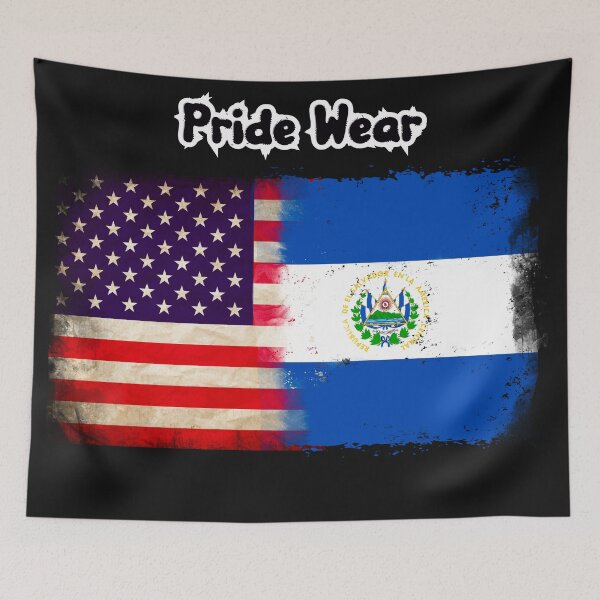 Item preview, US Flag and El Salvador Flag Pride Wear Design designed and sold by LovelyHappyGift.
