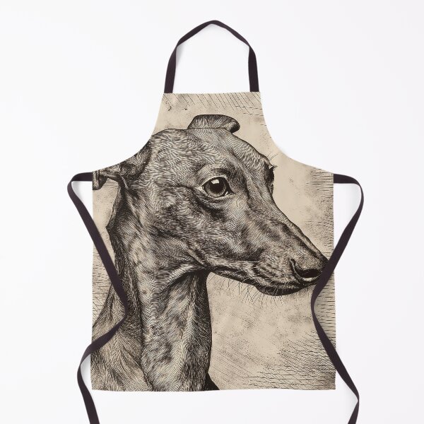 Item preview, Italian greyhound portrait drypoint engraving designed and sold by vetustestudi.