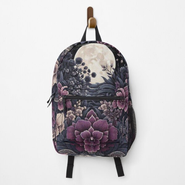 Item preview, Black and Dark Purple Orchids basking in full moonlit designed and sold by Illuministique.