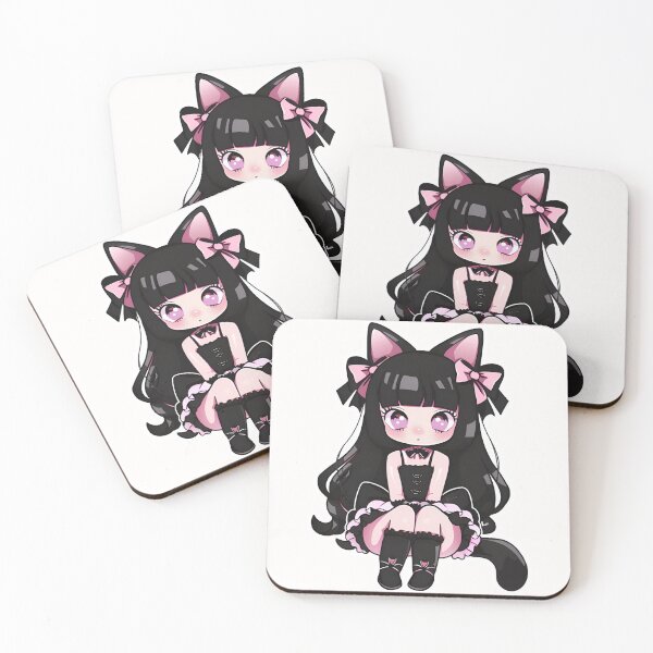 Item preview, Black cat neko chan kawaii designed and sold by AngelinaBezm.