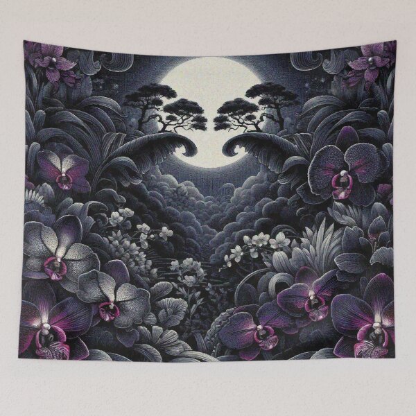 Item preview, Eerie Night of Mysterious Dark Purple Ochids designed and sold by Illuministique.
