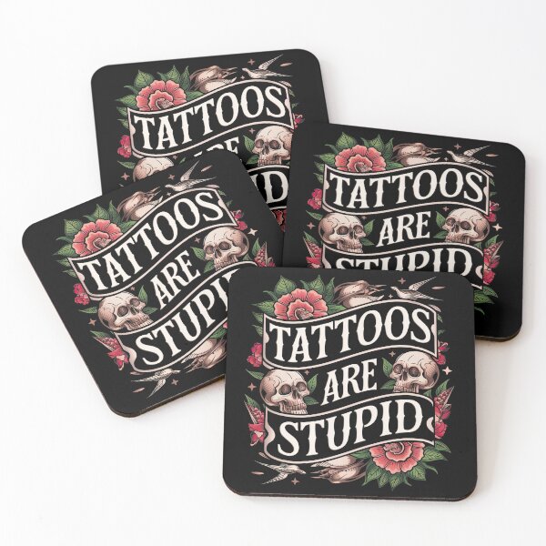 Item preview, Ironic "Tattoos are Stupid" | Sarcastic Traditional Tattoo Style designed and sold by barbarabax.