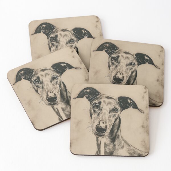 Item preview,  Spanish Greyhound portrait drypoint engraving designed and sold by vetustestudi.