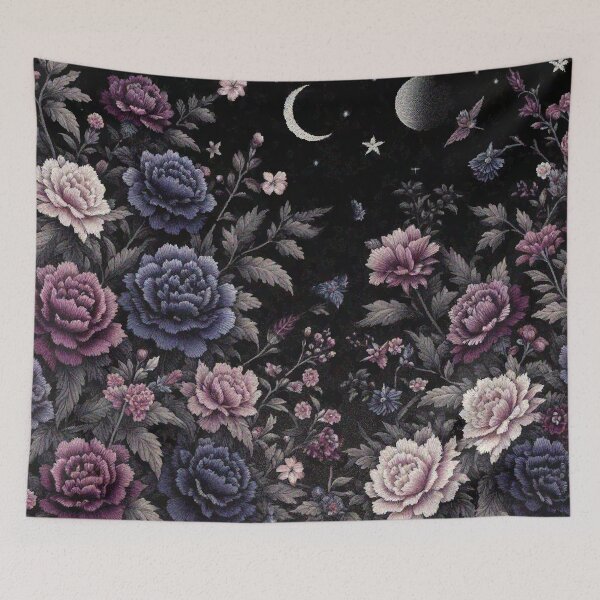 Item preview, Vibrant and Dark color Carnation Flowers at night garden designed and sold by Illuministique.