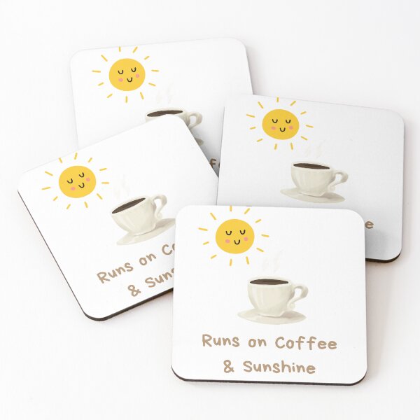 Artikelvorschau, Läuft mit Kaffee und Sonnenschein – T-Shirt für Koffeinliebhaber. entworfen und verkauft von Ayman Toumarti.