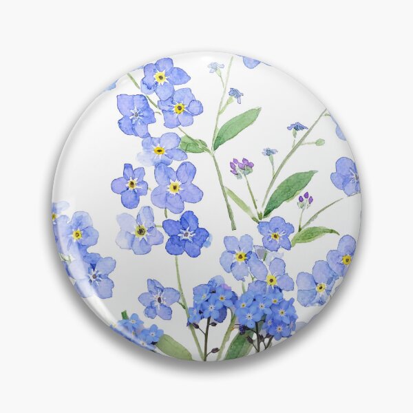Item preview, blue forget me not 2024 hand painted  designed and sold by ColorandColor.