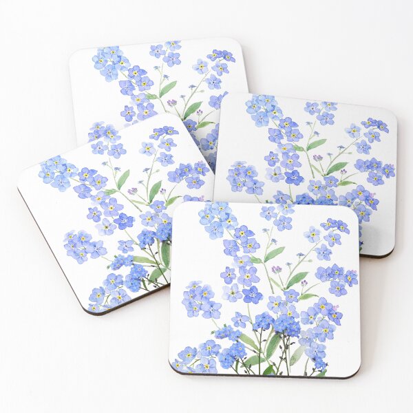 Item preview, blue forget me not 2024 hand painted  designed and sold by ColorandColor.