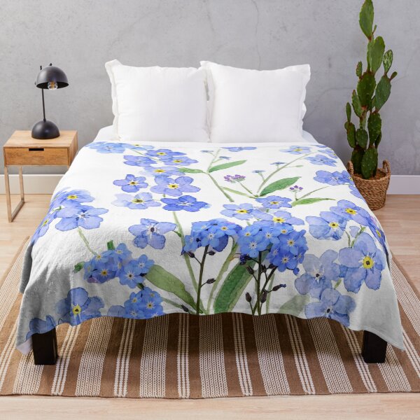 Item preview, blue forget me not 2024 hand painted designed and sold by ColorandColor.