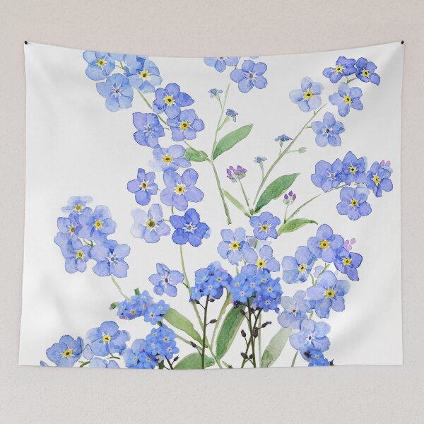 Item preview, blue forget me not 2024 hand painted  designed and sold by ColorandColor.