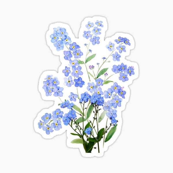 Item preview, blue forget me not 2024 hand painted  designed and sold by ColorandColor.