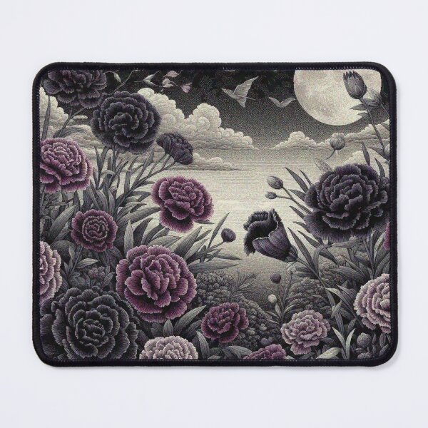 Item preview, Dark Carnation Flowers in Black and White Night Sky designed and sold by Illuministique.