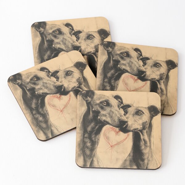 Item preview, Spanish greyhound portrait engraved with heart designed and sold by vetustestudi.
