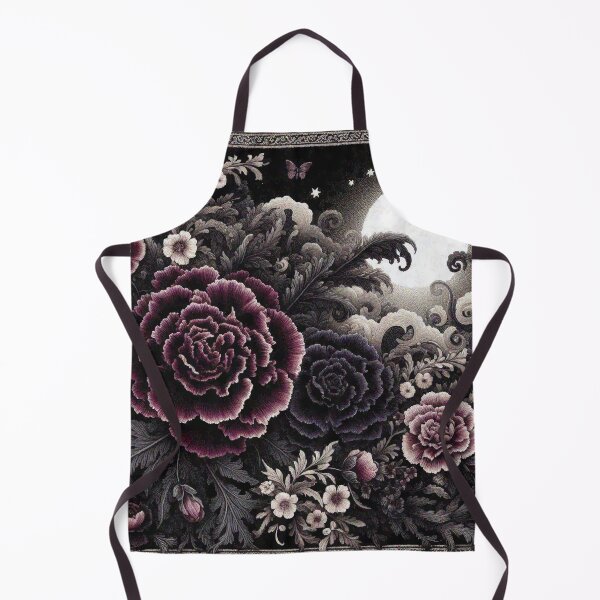 Item preview, Dark Purple and Dark red Carnation Flowers in night garden designed and sold by Illuministique.