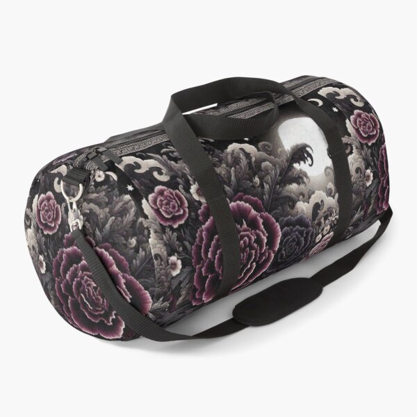 Item preview, Dark Purple and Dark red Carnation Flowers in night garden designed and sold by Illuministique.