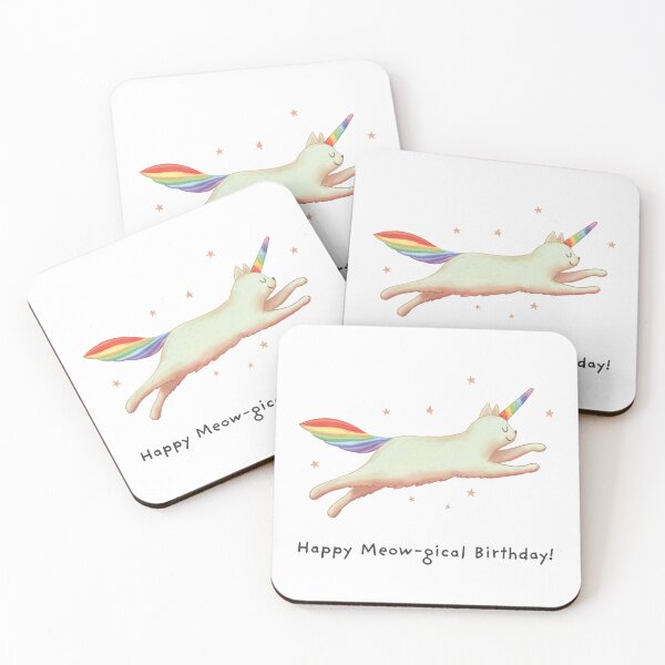 Item preview, Happy Meow-gical Birthday with Unicorn Cat Gift for cat lovers designed and sold by GosiaArtGarden.