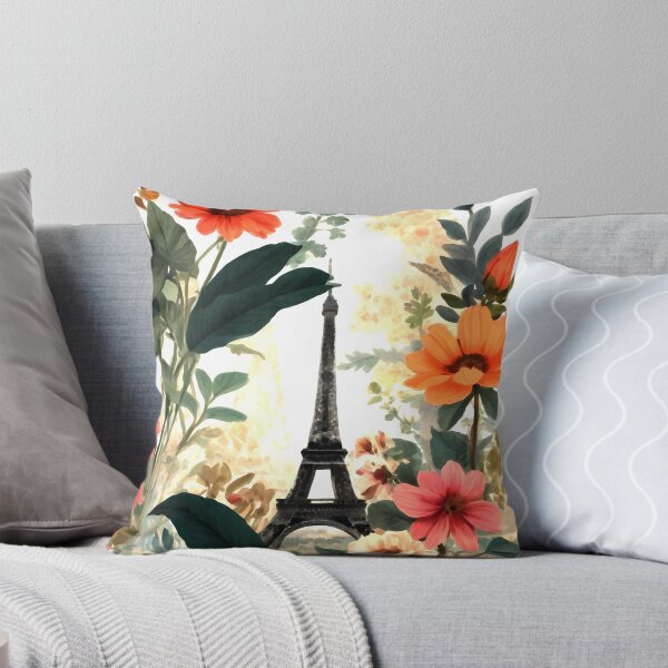 Item preview, Eiffel Tower Floral Graphic Art Print - Colourful Flowers Pairs Effiel Tower Art  designed and sold by FindART24.