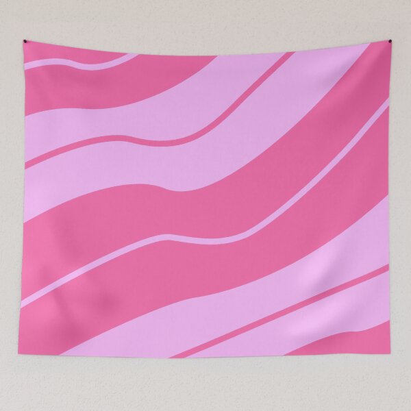Item preview, Pink different sized wavy curved lines from a corner point designed and sold by SpinklyCreations.