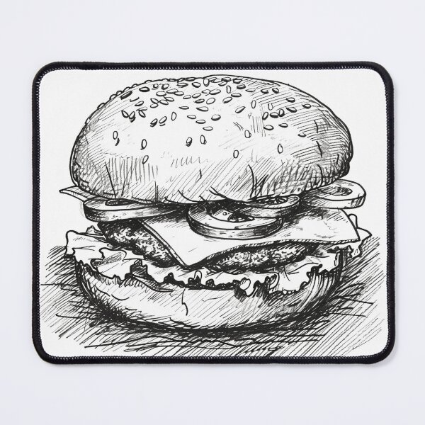 Item preview, Monochrome Burger Sketch Artistry designed and sold by palmyst.