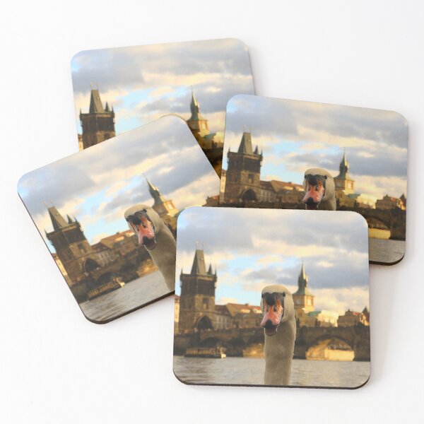 Item preview, White Swan Photobombing Charles Bridge in Prague designed and sold by KaSaPo.