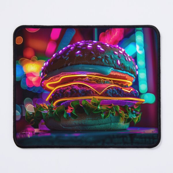 Item preview, Neon Glow Gourmet Burger Spectacle designed and sold by palmyst.