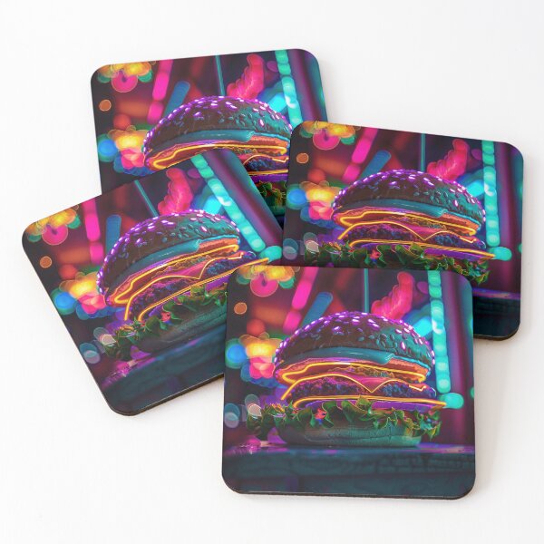 Item preview, Neon Glow Gourmet Burger Spectacle designed and sold by palmyst.