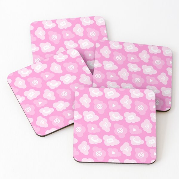 Item preview, pink seamless social media icons pattern design wallpaper designed and sold by SpinklyCreations.