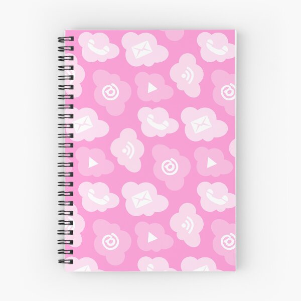 Item preview, pink seamless social media icons pattern design wallpaper designed and sold by SpinklyCreations.
