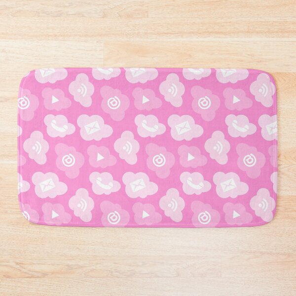 Item preview, pink seamless social media icons pattern design wallpaper designed and sold by SpinklyCreations.