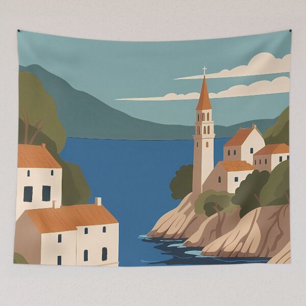 Item preview, Sea travel poster, coast of Dalmatia designed and sold by VintageFlow.