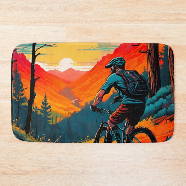 Item preview, Sunset Shredder: MTB Rider in the Forest” designed and sold by GrizzlyCollective.