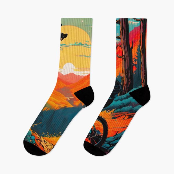 Item preview, Sunset Shredder: MTB Rider in the Forest” designed and sold by GrizzlyCollective.
