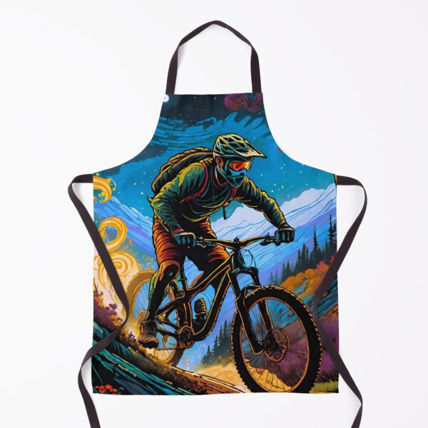 Item preview, Nighttime Sender: MTB Rider Conquering Rugged Terrain designed and sold by GrizzlyCollective.