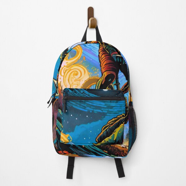 Item preview, Nighttime Sender: MTB Rider Conquering Rugged Terrain designed and sold by GrizzlyCollective.