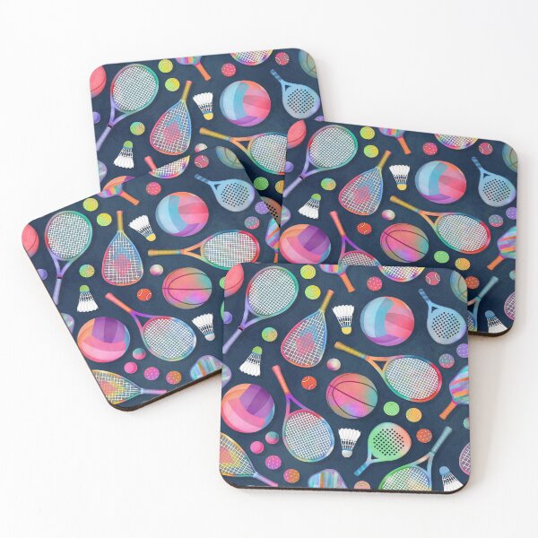 Item preview, Court sports rainbow on navy blue designed and sold by adenaJ.