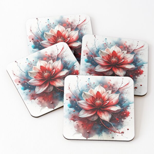 Item preview, red and white lotus flower designed and sold by jkrphoto.