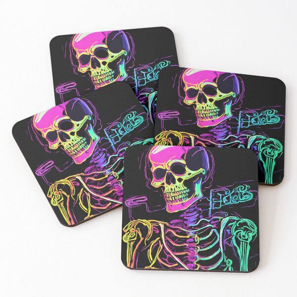 Item preview, Skeleton Creepy neon Skull  designed and sold by CyberArtistOne.