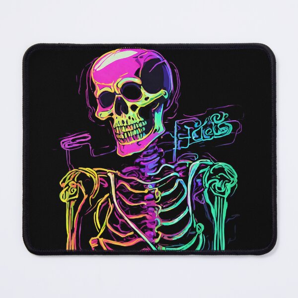 Item preview, Skeleton Creepy neon Skull designed and sold by CyberArtistOne.