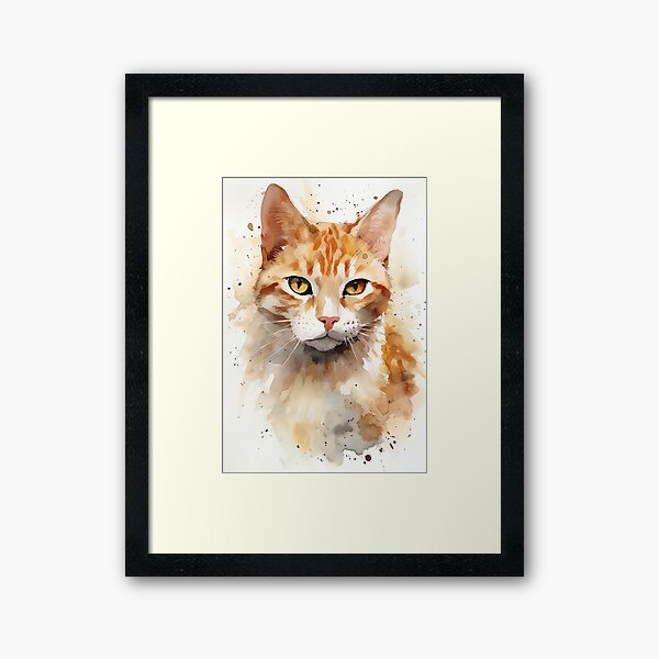 Item preview, Watercolor Cat Art, Orange Tabby Cat  designed and sold by CLOUDREST.