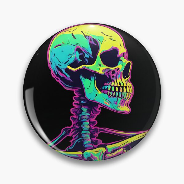 Item preview, Skeleton Creepy neon Skull  designed and sold by CyberArtistOne.