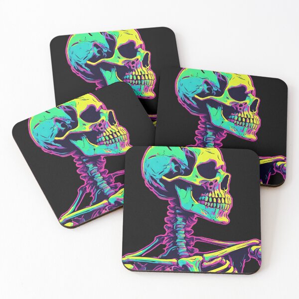 Item preview, Skeleton Creepy neon Skull  designed and sold by CyberArtistOne.