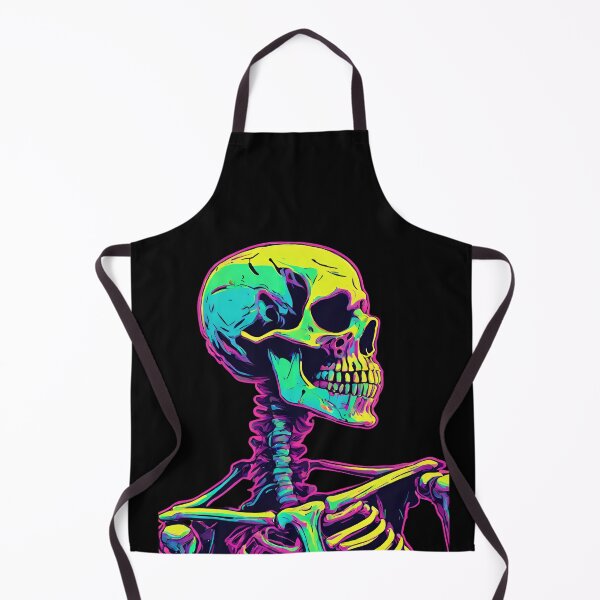 Item preview, Skeleton Creepy neon Skull designed and sold by CyberArtistOne.