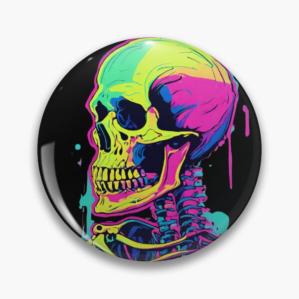 Item preview, Skeleton Creepy neon Skull  designed and sold by CyberArtistOne.