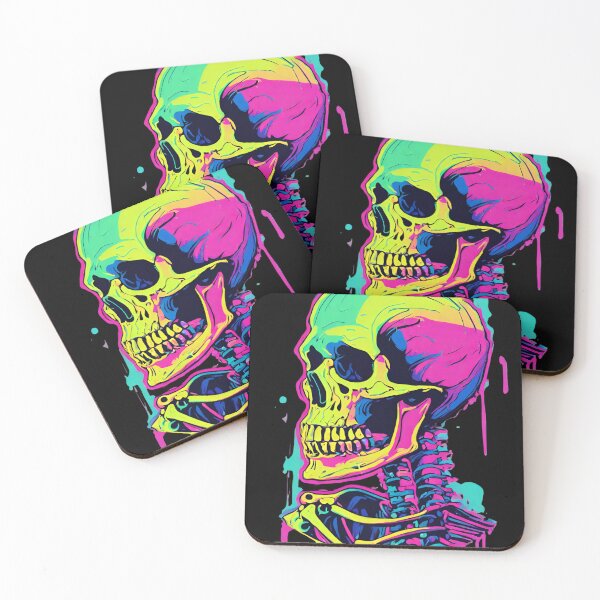 Item preview, Skeleton Creepy neon Skull  designed and sold by CyberArtistOne.