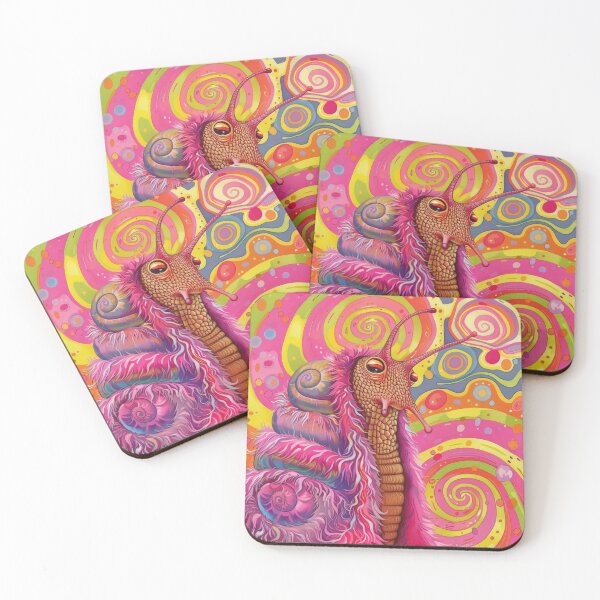 Item preview, Anthropomorphic Snail in Pink Fur Trippy Art Print designed and sold by GulDesignCo.