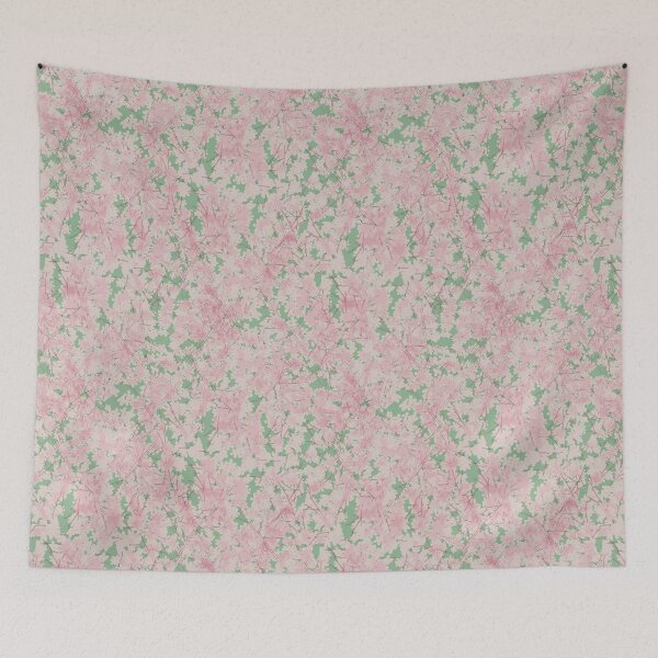 Item preview, Blushing Wattle Garden - Springtime Pink and Green Floral Artwork designed and sold by Jay Dee Dearness.