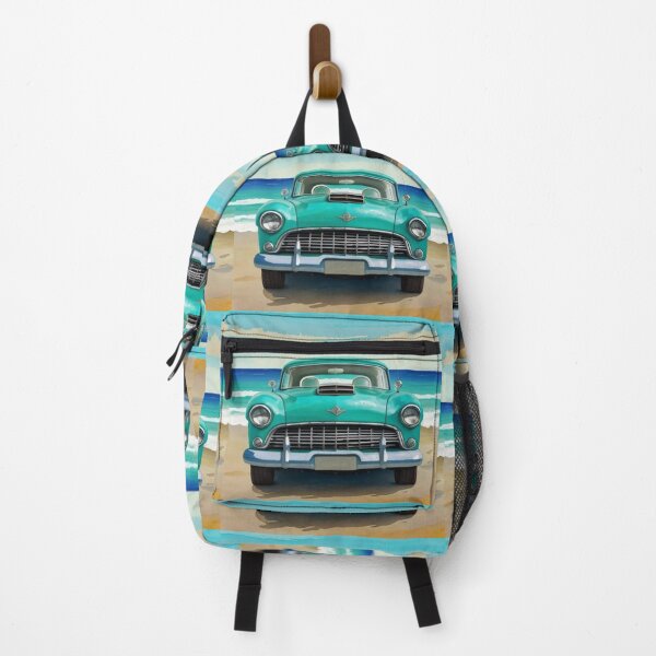 Item preview, green vintage car by the ocean designed and sold by sabellet.