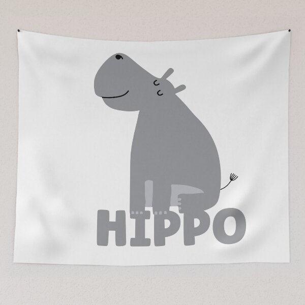 Item preview, Happy Hippo designed and sold by BlackOwlCreate.