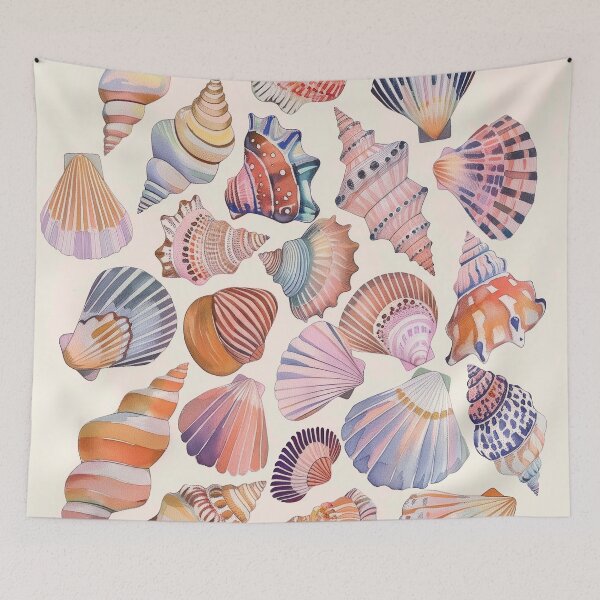 Item preview, Pink Sea Shells Dream designed and sold by Gourmet Neko Art | .